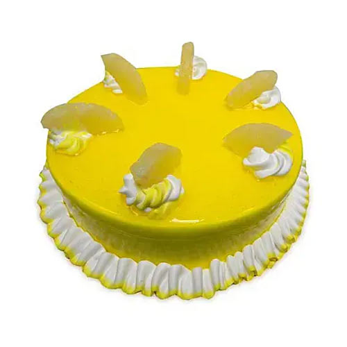 This gift of Round Yellow Pineapple Mania Cake wil......  to Abu Dhabi
