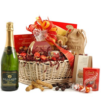 Be happy by sending this Bright Wicker Basket to y...