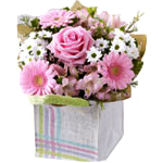 Gorgeous Bunch of Pink and White Flowers in a Bag