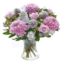 Blushing Shimmering Silvery Hand-tied Bouquet