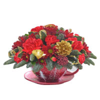 Classic Christmas Teacup Arrangement Bouquet 