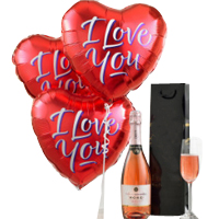 Beautiful Gift Pack of Love Balloons N Sparkling Wines