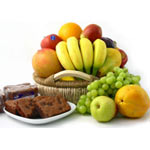 Fruit and Brownies Gift Basket - UK...