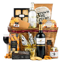 Adorable Gourmet Weekender Gift Basket with Wine Special