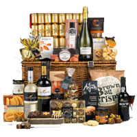 Brilliant Connoisseur Special Gourmet Gift Basket with Wine