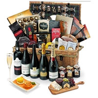 Thrilling Double Celebration Gift Hamper with Wine