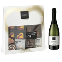 Angelic Seasons Greeting Chocolate Gift Box with Wine