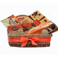 Beautiful holiday basket filled with delicious waf...