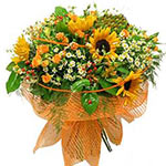 Sunny side bouquet is composed of mix various flow...