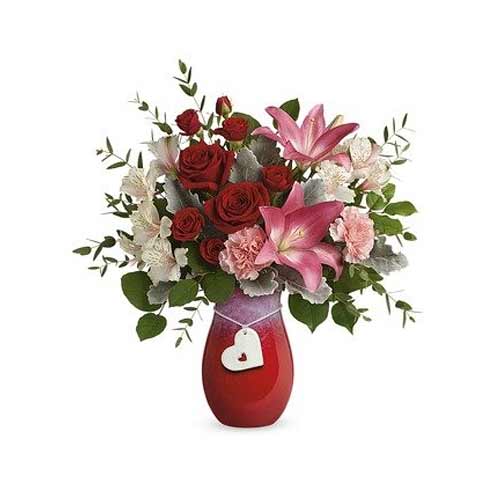 Delightful Roses N Lilies Bouquet