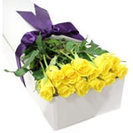 Classy 12 Yellow Roses Box