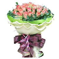 Expressive 25 Pink Roses Bouquet