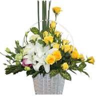 Brilliant Sunshine Flower Basket