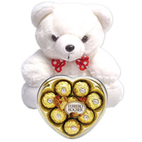 Precious Gift of Ferrero Rocher Chocolate and Teddy Bear