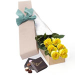 Long Stemmed Roses Gift Box Yellow 6