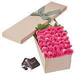 LONG STEMMED ROSES GIFT BOX PINK 36