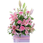 This gorgeous pink and white box arrangement compo......  to port adelaide_florists.asp