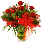 A stunning bouquet in a vase consisting of 6 stunn......  to brisbane_florists.asp