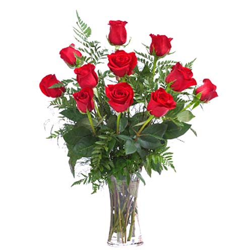 12 Roses in Vase