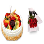 Dynamic Duo Gift of Cakes and Roses