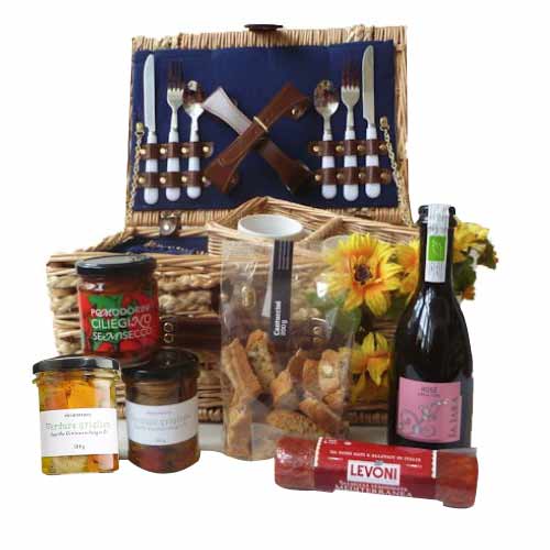 Let your loved ones blush in the colors with this Sweet Affection Gourmet N Wine...