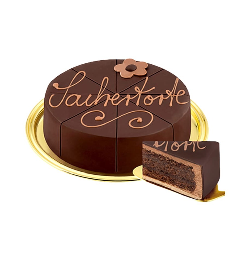The dark cake base is filled with nougat cream and......  to Heidelberg_germany.asp
