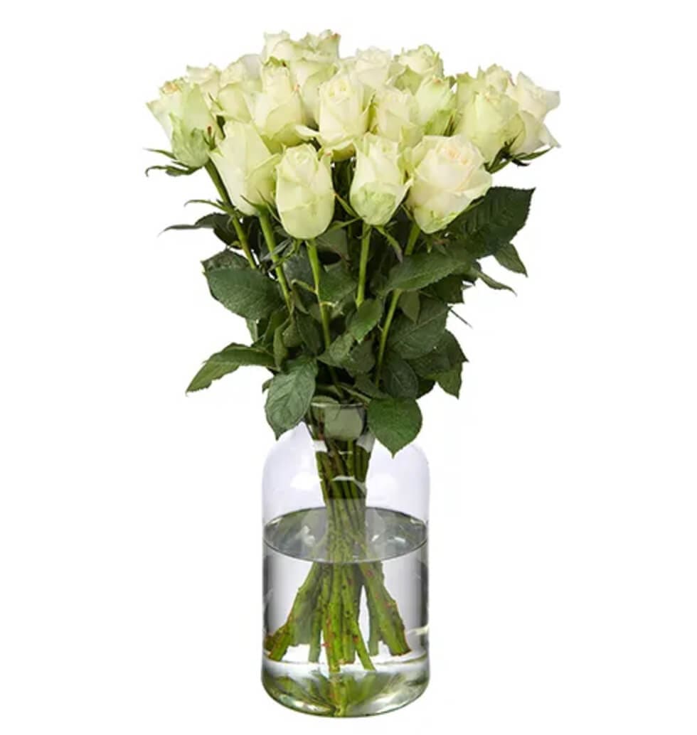 Arrangement Of 20 White Roses