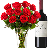 Gift your beloved this Breathtaking Roses Wine Del......  to SUMATERA