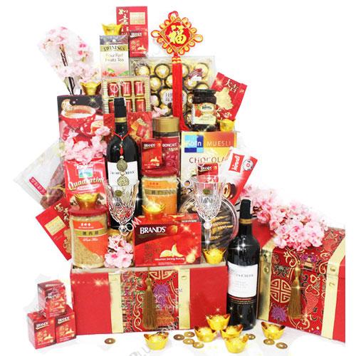 Lasting Impression Wine N Gourmet Gift Hamper