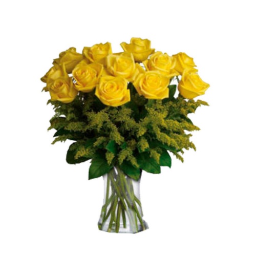 Get a dozen of our long-stem, yellow roses deliver...
