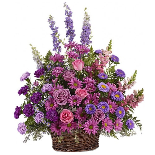 Wrapped up with your love, this Artistic Multicolored Flower Basket will melt th...