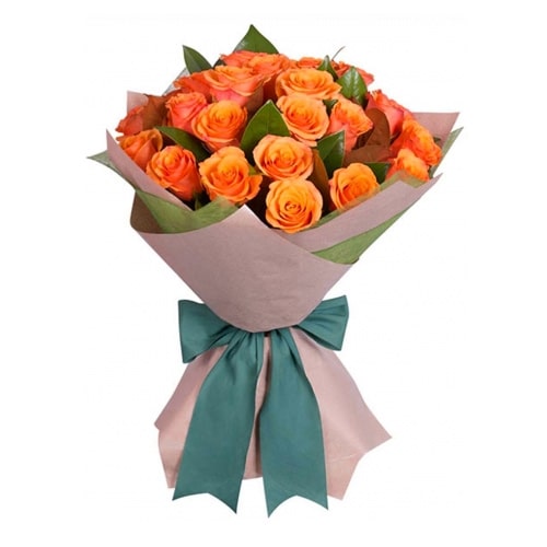 Romantic Brighten the Day Dozen Orange Roses