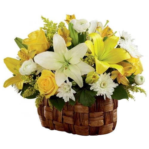 Treasured Timeless Elegance Seasonal Flower Basket