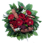 Holiday Arrangement in Burgundy 