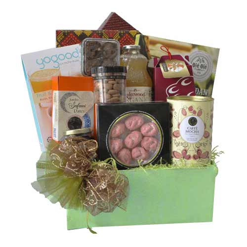 Plentiful Hamper of Cookies, Dates, Honey and Juices