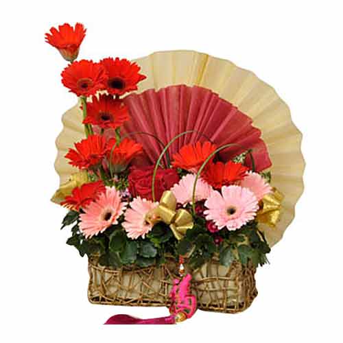 Clustered Multicolored Gerberas Arrangements