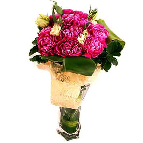 Sweet 12 Carnations in a vase. Measures approximat......  to Jinjang_malaysia.asp