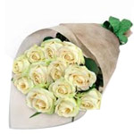 12 White Roses Bouquet