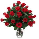 24 Red Roses In Vase
