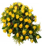 Flowering Hope Springs Yellow Roses Arrangement
