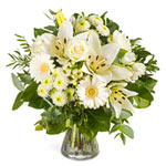 Stylish Hand Tied White Flower Bouquet