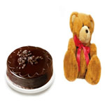 Ecstatic Made for Each Other Couple of Chocolate Cake and Teddy Bear