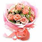 12 Pink Roses Bouquet