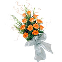 Beautiful 9 Orange Roses