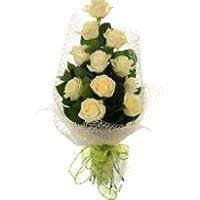 11 White Roses Bouquet