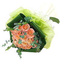 This dazzling bouquet of Orange Roses is a perfect...
