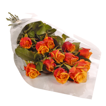 12 Orange Roses Bouquet