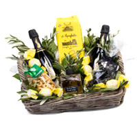 Exciting Lifes Little Pleasure Gourmet n Wine Basket