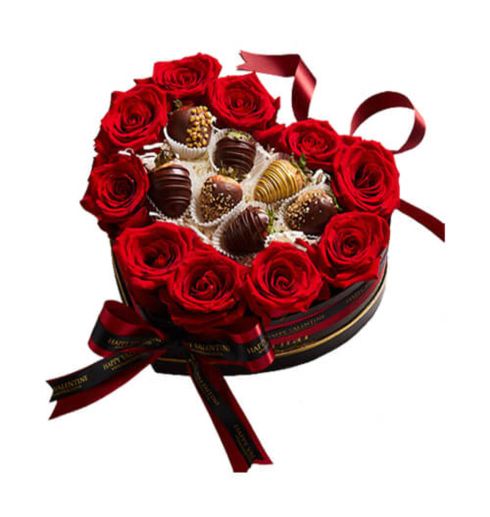 Chocolate Coasting Strawberries With Flowers