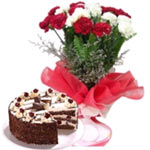 Irresistible Choco Cream Cake with Flower Bunch
